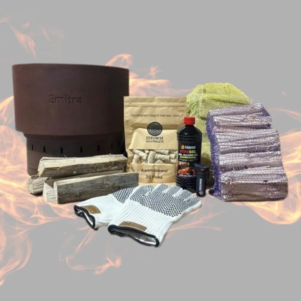 Pack avantage Embra acier Corten (avec laine d'allumage et briquet Jetflame)