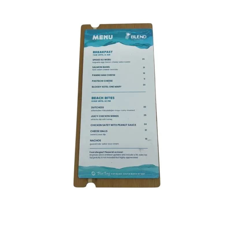Porte-menu en chêne avec élastique
