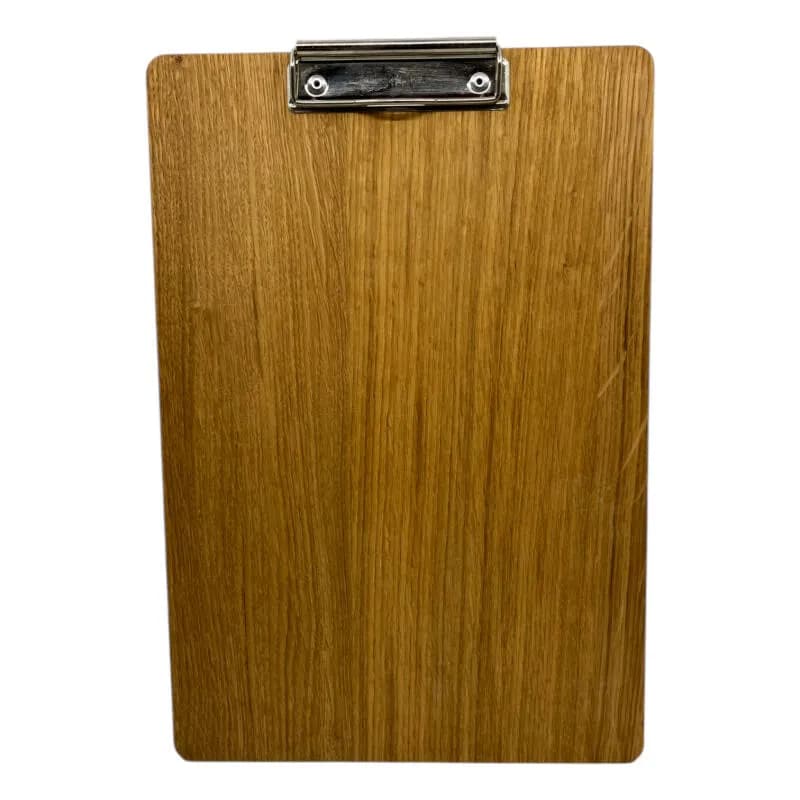 Porte-menu à pince en bois – A5 – avec logo