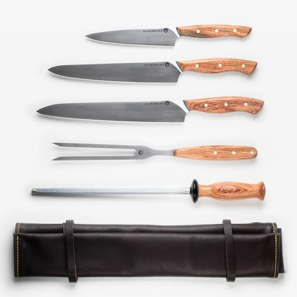 Damascus chef knife set, 5 pieces