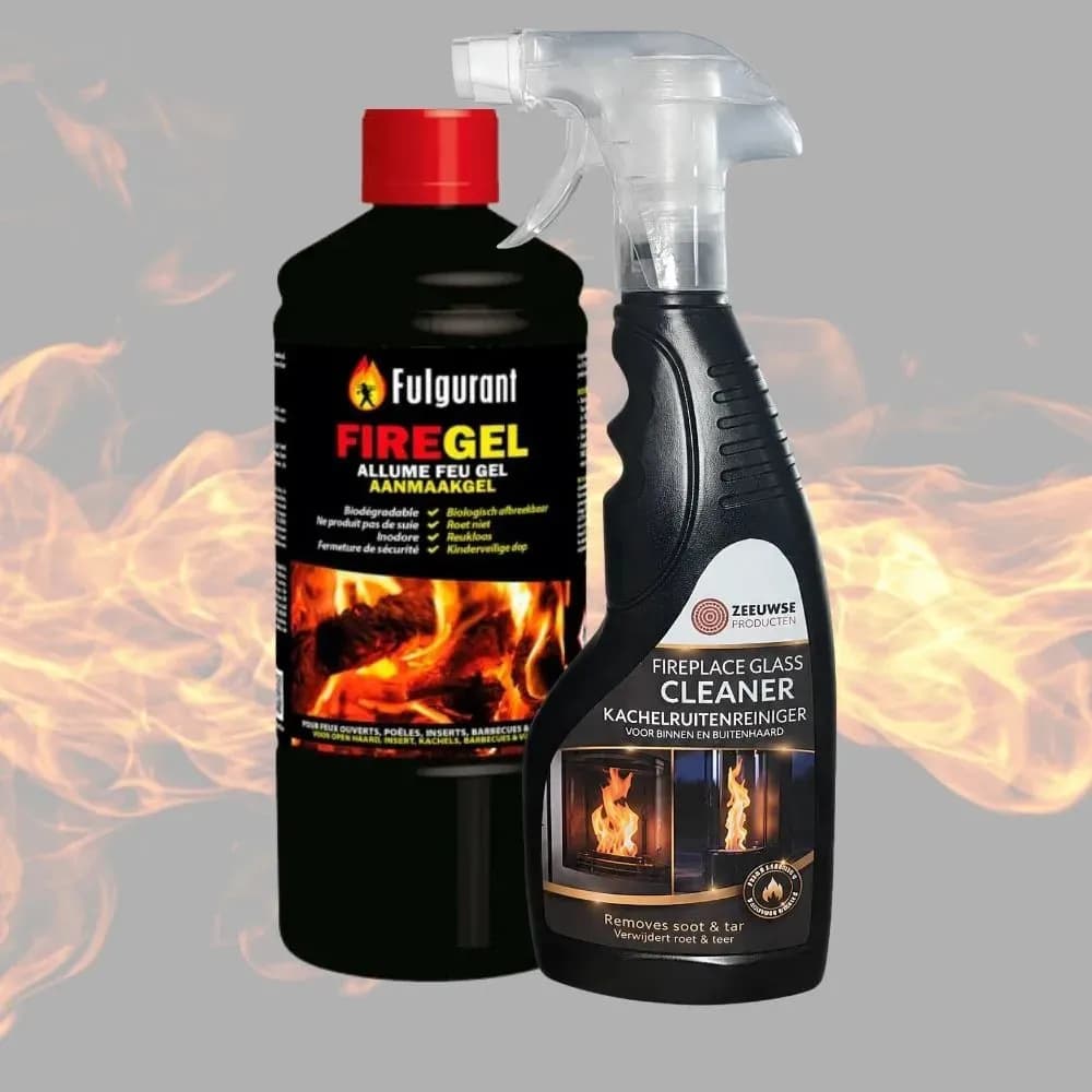 Combo deal - fire-lighting gel and stove glass cleaner