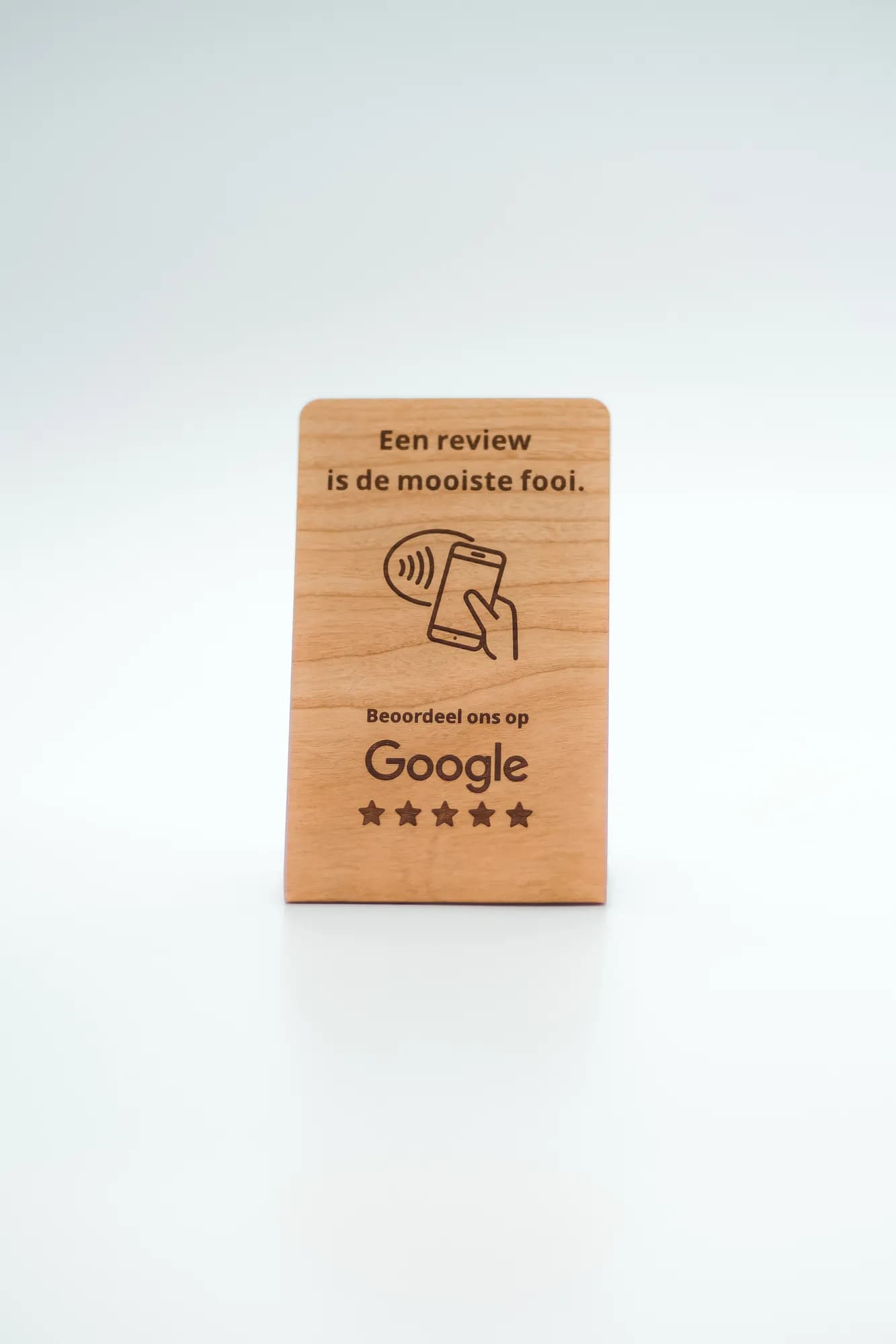 Happy Card cherry wood – Een review is de mooiste fooi – set of 5 (3 + 2 free)
